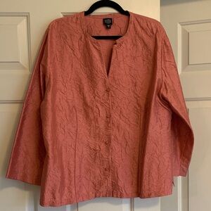 Eileen Fisher Jacket - Women 1X - Crushed Silk - Dusty Rose Pink